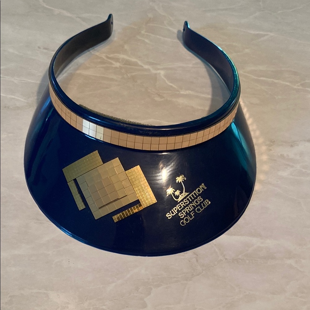 Vintage Superstition Springs Golf Club Resort Blue and Gold Golf/Sun Visor